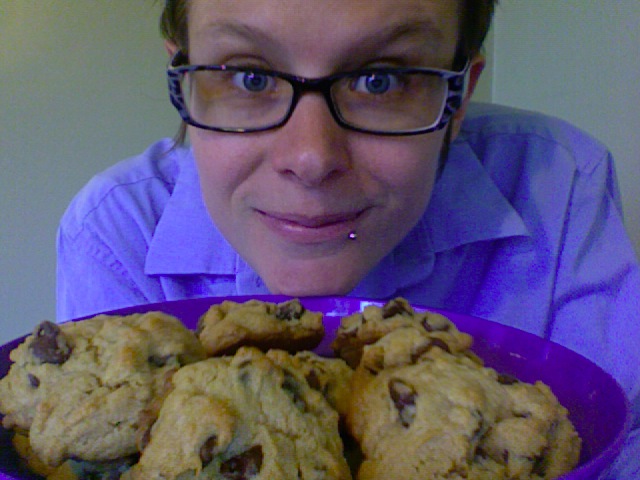 Beth Mattson holding a plate of cookies